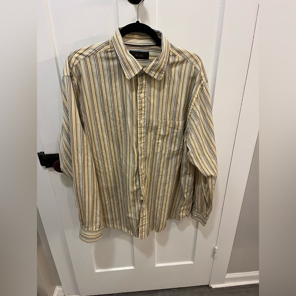 Tasso Ella 100% Cotton Stripe Dress Shirt Size XL